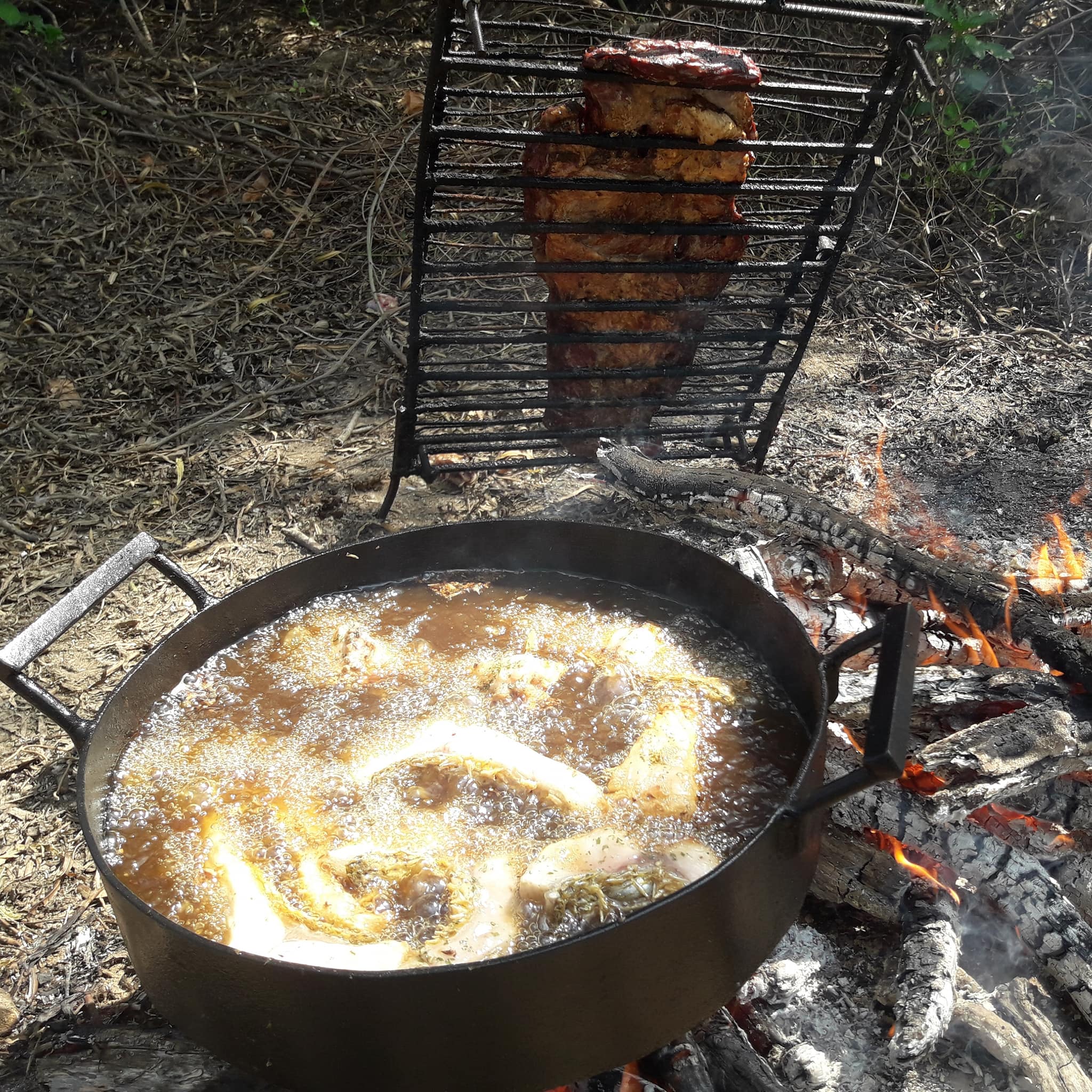 Pescado frito y Asado